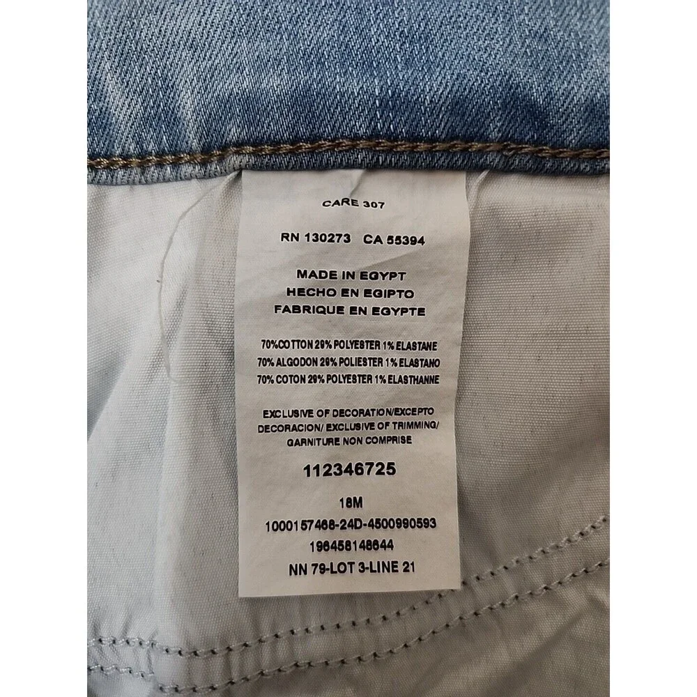 Lee Legendary Mid Rise Capri Jeans Womens 18 Light Blue Raw Hem Stretch NEW - Picture 10 of 11